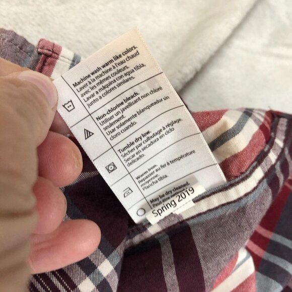 Carhartt Mens Shirt Medium Relaxed Fit Short Sleeve Button Up Red Plaid Casual - Picture 5 of 9